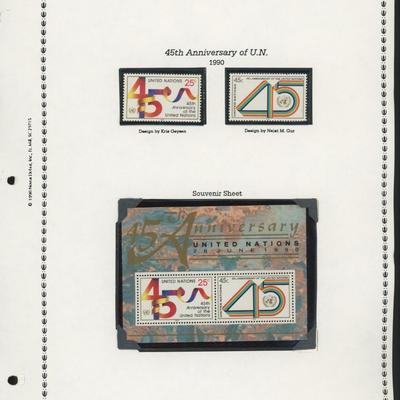United Nations New York Stamps 1990