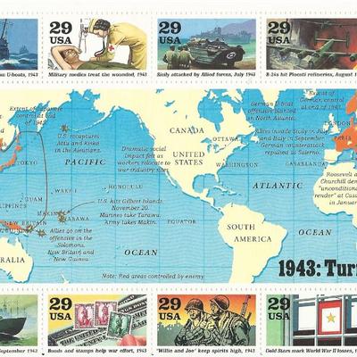 1943 Turning The Tide Stamps