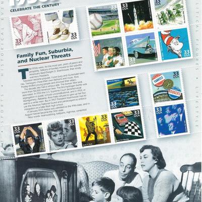 1950s Celebrate the Century Stamp Sheet