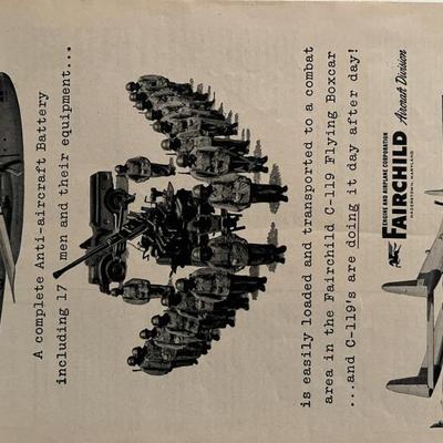 Fairchild Aircraft advertisement. 9x11 inches
