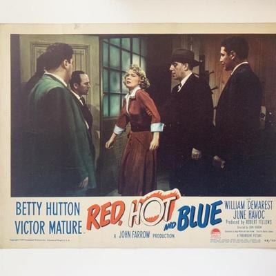Red, Hot and Blue original 1949 vintage lobby card