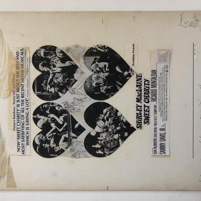 Sweet Charity Original Advertising Paste Up for Movie Ad