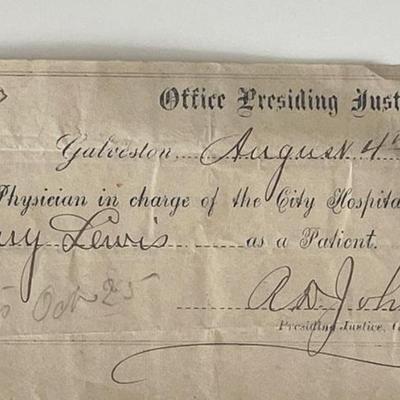 A.D. Johnson signed hospital permit