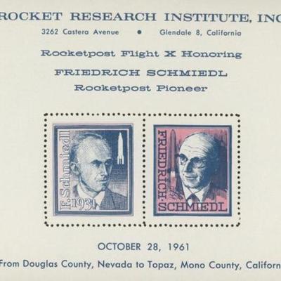 Friedrich Schmiedl Rocketpost Pioneer Commermorative Stamp Set