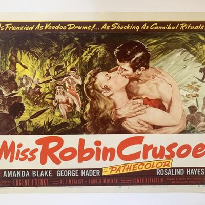 Miss Robin Crusoe original 1953 vintage lobby card