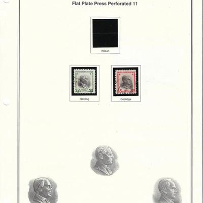 1938 Presidential Series commemorative stamps sheet