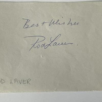 Tennis player Rod Laver autograph note