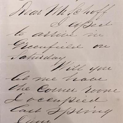 Church Deacon S. Parker Signed Note. 1894.