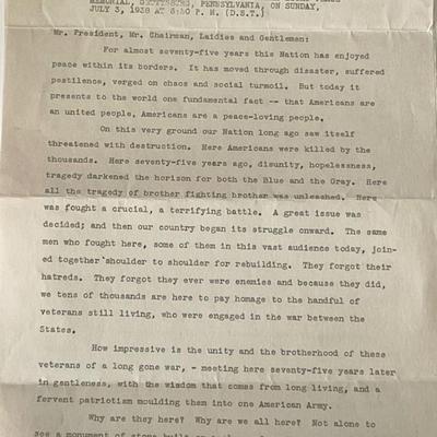 Gov. of Pennsylvania George H. Earle signed letter