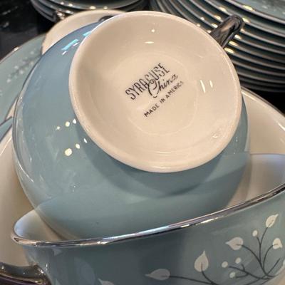 Kitchen Lot 8 - Syracuse china - Full set -10 dinner plates plus everything pictured