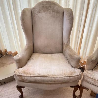 PR158 Pair of Velvet Wingback Chairs by Kling
