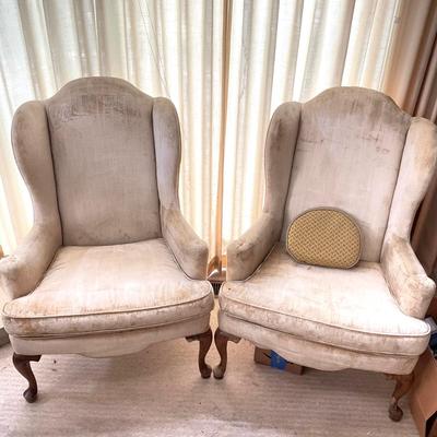 PR158 Pair of Velvet Wingback Chairs by Kling