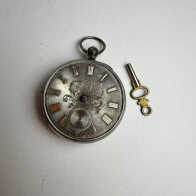 PR160 Antique Sterling Swiss Pocket Watch