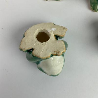 PR161 12 Clay Painted Decorative Frogs