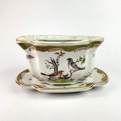 D163 Reproduction Asian Flower Pot with Saucer
