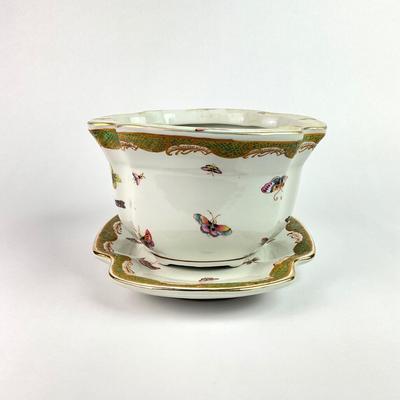 D163 Reproduction Asian Flower Pot with Saucer