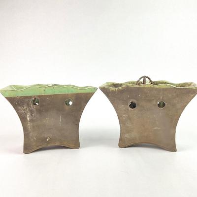 L165 Pair of Twin Celadon Glazed Pottery Chopstick Holders