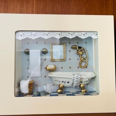 Sale Photo Thumbnail #175: Vintage 3D Miniature Bathroom Arister Gifts Shadow Box Wall Decor