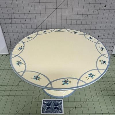 Sale Photo Thumbnail #40: Hand-painted blue and green floral motifs and Glossy glaze finish with slight crackling consistent with vintage ceramic ware