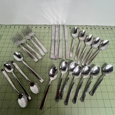 Sale Photo Thumbnail #106: Includes mix of spoons, forks, knives, and specialty utensils in various styles and patterns.