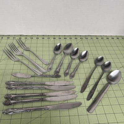 Sale Photo Thumbnail #108: Includes mix of spoons, forks, knives, and specialty utensils in various styles and patterns.