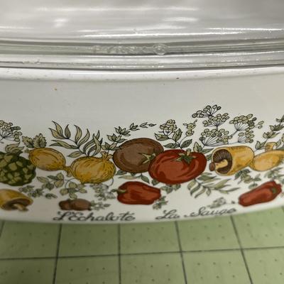 Sale Photo Thumbnail #128: Includes the original domed glass lid with a clear knob handle and twin side handles