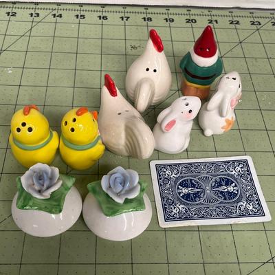 Sale Photo Thumbnail #296: Hand-Painted Ceramic Shakers with Spring & Garden Theme.