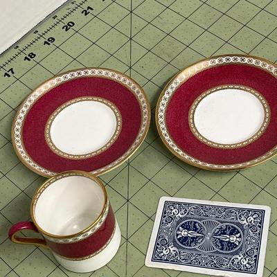 Sale Photo Thumbnail #319: Includes a Small Espresso Cup and Two Matching Saucers.