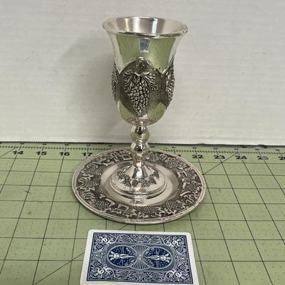 Sale Photo Thumbnail #339: Traditional Grape Clusters and Vine Leaves Encircling the Cup Body and Plate Rim.