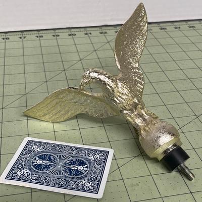Sale Photo Thumbnail #346: Majestic Eagle with Detailed Feather Texture, Perched Above a Threaded Mounting Base.