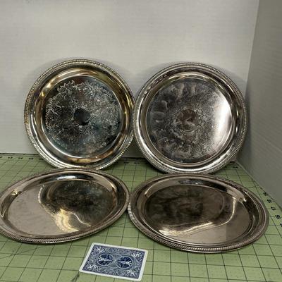 Sale Photo Thumbnail #370: Silver-Plated Metal and Ornate Etched Floral and Scrollwork Designs.