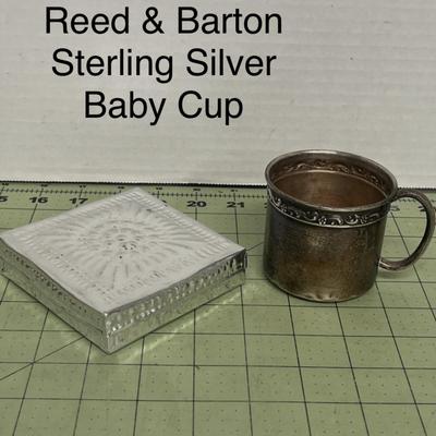 Sale Photo Thumbnail #379: Its Includes small silver-plated baby cup and Embossed Aluminum Trinket Box