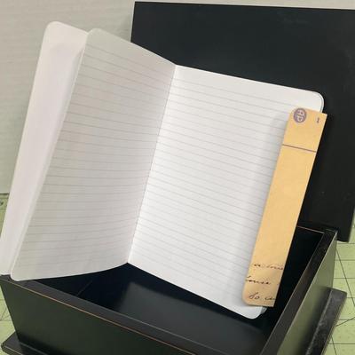 Sale Photo Thumbnail #409: Its Includes black wooden keepsake box and Matching Journal-Style Notebook.