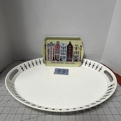 Sale Photo Thumbnail #422: Its Includes Amsterdam Souvenir & White Metal Lattice Tray.