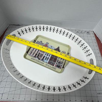 Sale Photo Thumbnail #423: Its Includes Amsterdam Souvenir & White Metal Lattice Tray.