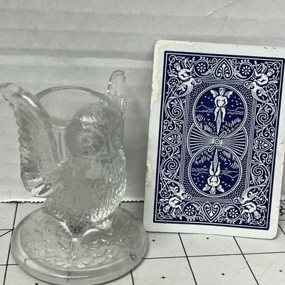 Sale Photo Thumbnail #448: Includes Crystal Jar with Lid, Toothpick Holder, and Owl Vase.
