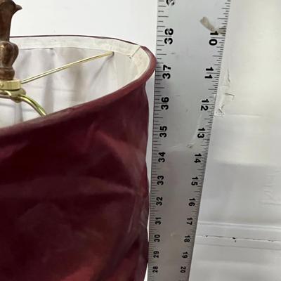 Sale Photo Thumbnail #496: Burgundy Fabric Shade & Beaded Fringe