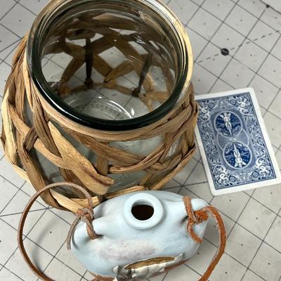 Sale Photo Thumbnail #504: Its Includes Rustic Glass Lantern Basket & Southwestern Wall Hanging Vase.