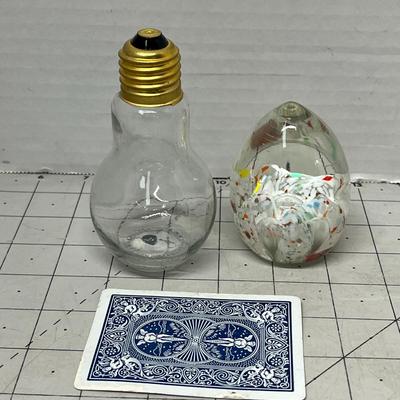 Sale Photo Thumbnail #528: Includes Novelty Light Bulb Jar & Murano-Style Art Glass Paperweight.