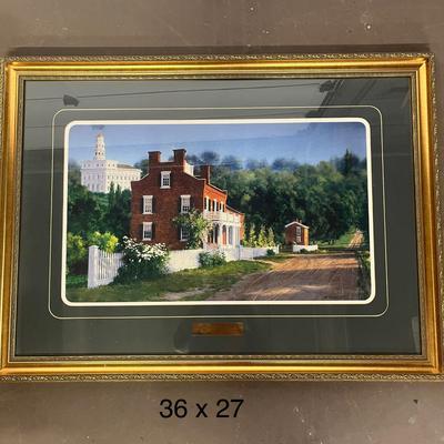 Sale Photo Thumbnail #604: Nauvoo Temple & Red Brick Store Scene.