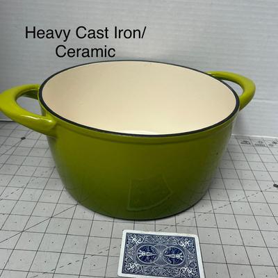 Sale Photo Thumbnail #727: Durable ceramic-coated Dutch oven, ideal for stews and soups.
