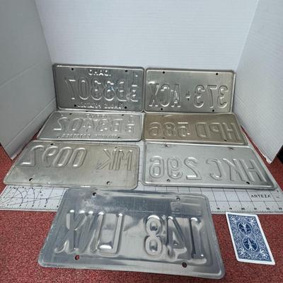 Sale Photo Thumbnail #745: Assorted Idaho, Utah, Washington plates, metal, collectible, standard size.