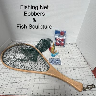 Sale Photo Thumbnail #756: Includes fishing net, 1.5” bobbers, and decorative fish sculpture.
