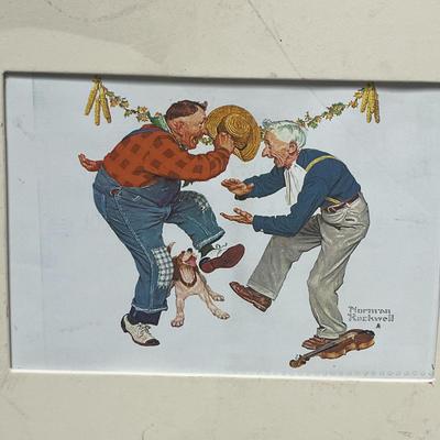 Sale Photo Thumbnail #820: Set of two classic Norman Rockwell prints, matted, collectible art.