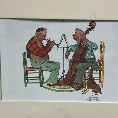Sale Photo Thumbnail #819: Set of two classic Norman Rockwell prints, matted, collectible art.