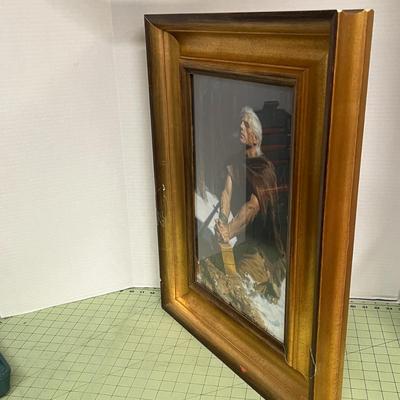 Sale Photo Thumbnail #861: Includes Moroni artwork 16x20 with chipped frame taped in place and 11x17 surplus picture frame.