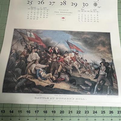 Sale Photo Thumbnail #976: 1976 calendar featuring Currier & Ives art, historical collectible.