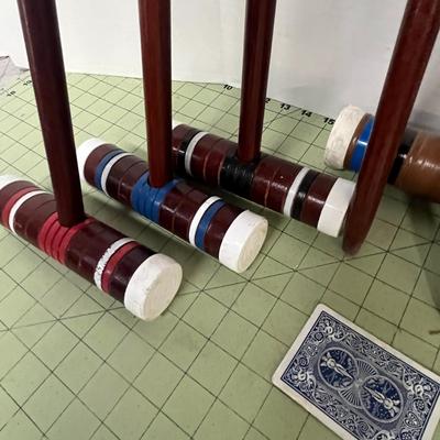 Sale Photo Thumbnail #997: Includes mallets, balls, wickets, stakes, and card