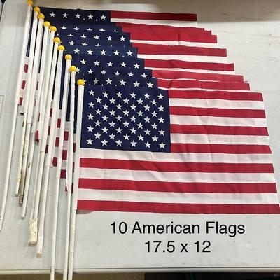 Sale Photo Thumbnail #1001: Each flag measures 17.5 x 12 inches, with poles