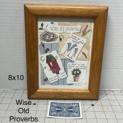 Sale Photo Thumbnail #1003: Framed 8x10 art with charming illustrated proverbs